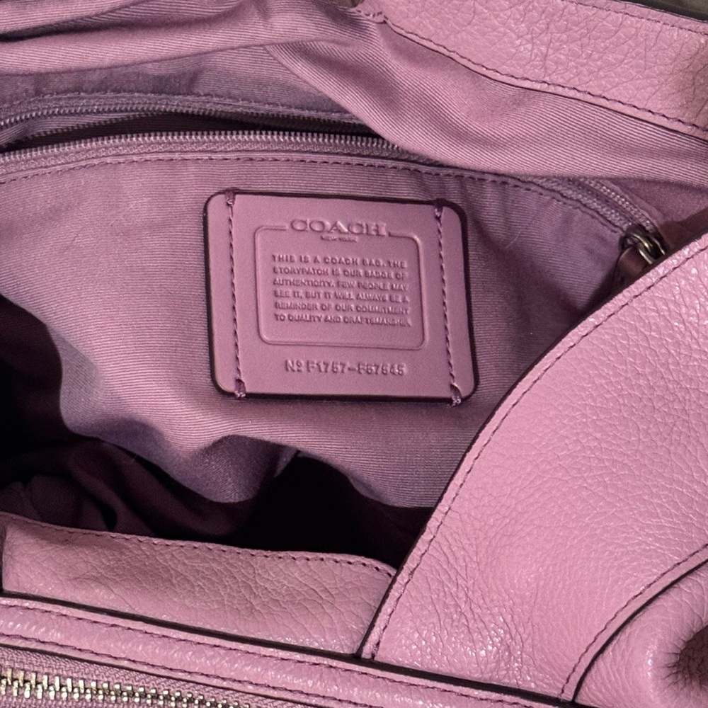 Coach Lilac Leather Lexy Shoulder Bag - Picture 12 of 13